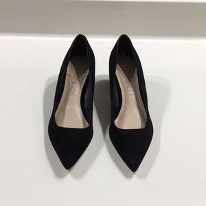 Brand New - Black Suede low block heel